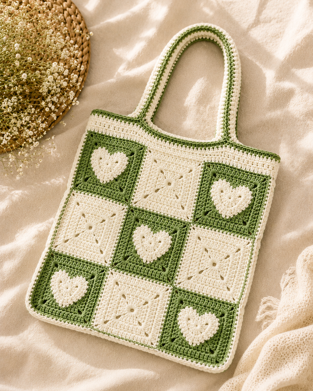 Green Hearts Tote