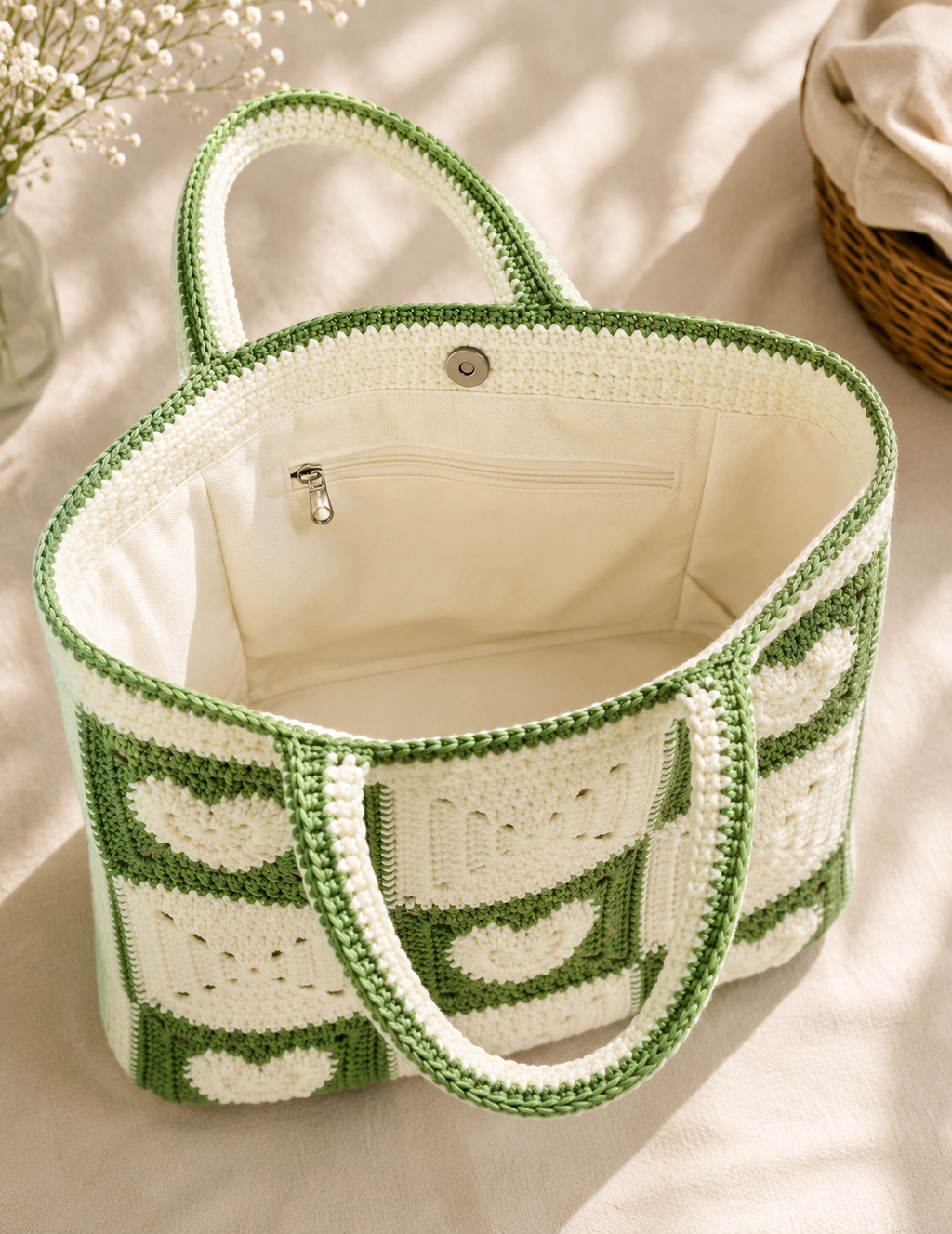 Green Hearts Tote